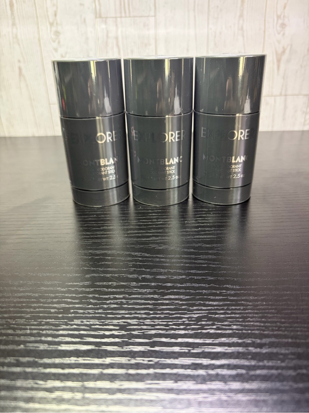 3 Pack Montblanc Explorer Men’s Deodorant Sticks - Charcoal Gray